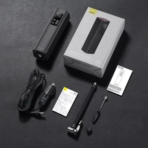 Автомобильный насос Baseus Super Mini Inflator Pump black (CRCQ000001): Питание 12 В