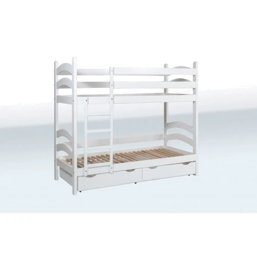 Ліжко TOKYO двоярусна з ящиками (800x1900) (бук) біла