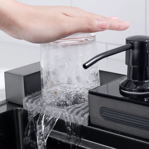 Кухонная мойка Lefton Waterfall LED с цифровым дисплеем и водопадом Grey (KS2206): Тип монтажа Врезная