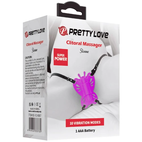 Вибратор-бабочка Pretty Love Clitoral Massager Sloane Purple