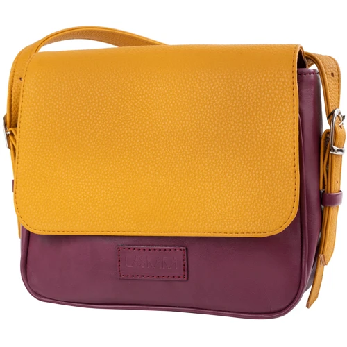Женская сумка почтальонка Laskara разноцветная (LK-10245-yellow-purple)