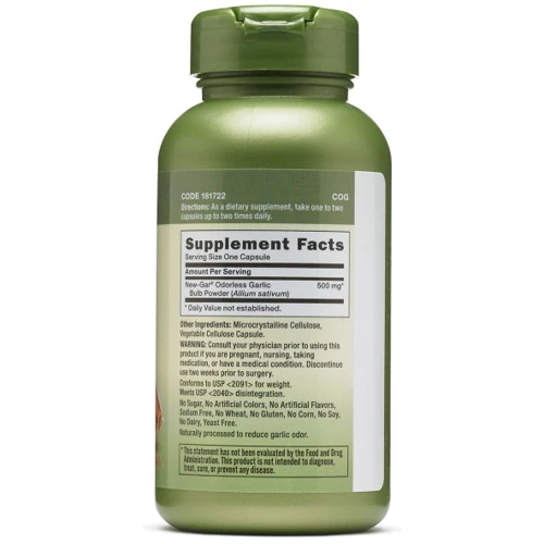 GNC Herbal Plus Odorless Garlic Порошок чеснока 500 mg 100 таблеток: Форма выпуска Таблетки