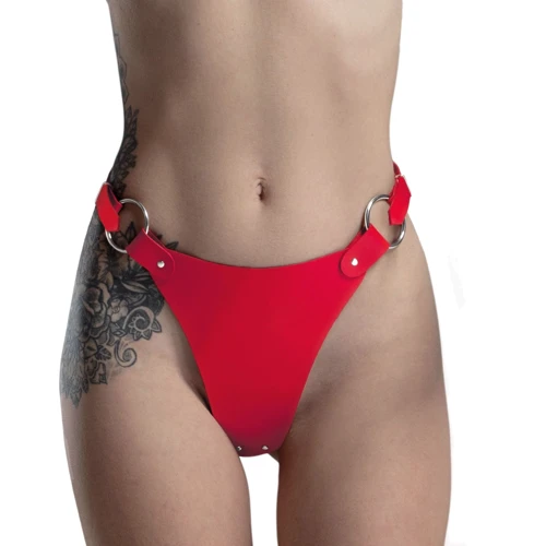 Трусики из натуральной кожи Feral Feelings - String Bikini Red