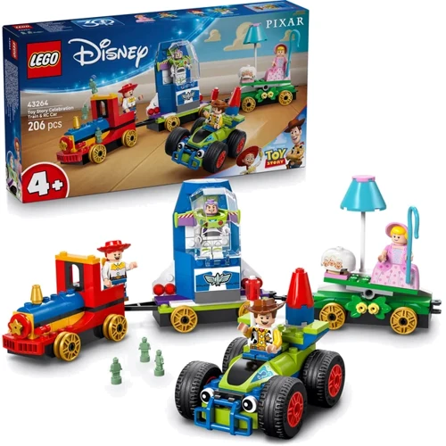 Конструктор LEGO Disney и Pixar Празднование из истории игрушек: поезд и авто для гонки (43264)