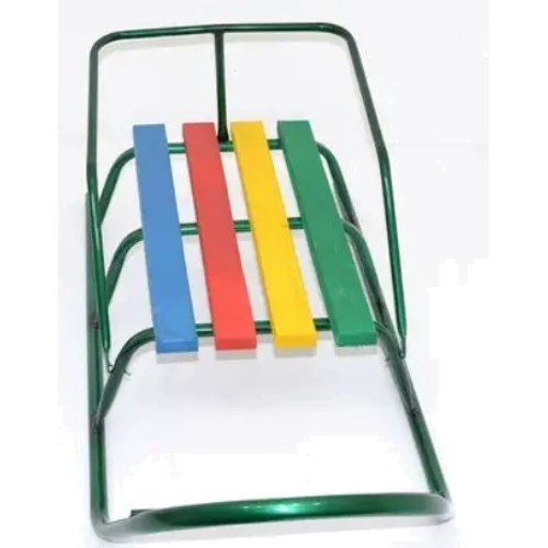 Санки Классик круглые полозья зеленые с ручкой (22629)