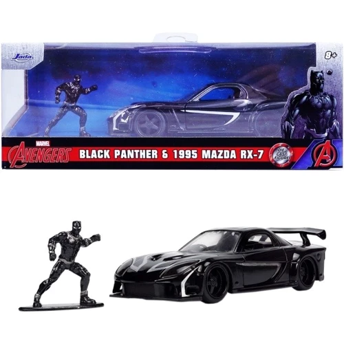 Машина металлическая Jada Marvel Avengers Mazda RX-7 с фигуркой Черной пантеры 1:32 (253223023): Тип Готовая модель