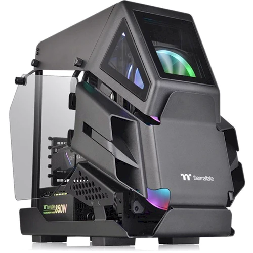 Корпус Thermaltake AH T200 Black (CA-1R4-00S1WN-00): Материал передней панели сталь и закалённое стекло