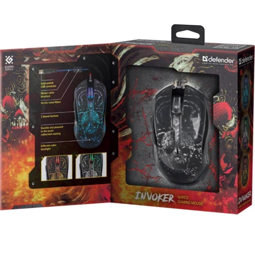 Мышь Defender Invoker GM-947 Black (52947): Максимальное разрешение сенсора, dpi 3200