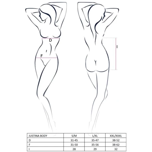 Эротическое боди Passion JUSTINA BODY black XXL/XXXL