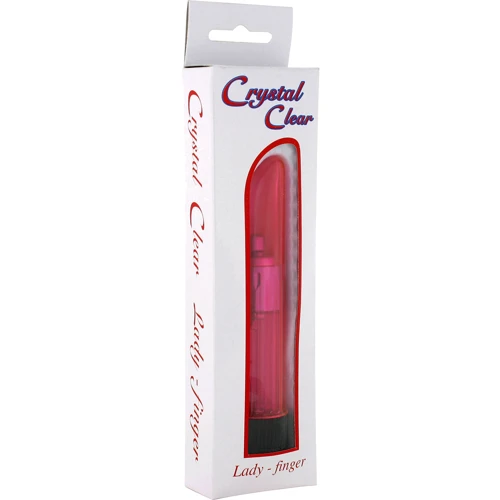 Вибратор пластиковый Crystal Clear, 13x2.5 см, розовый