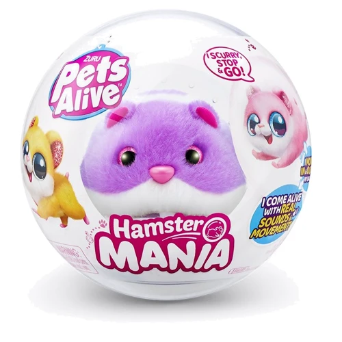 Интерактивная мягкая игрушка Pets & Robo Alive S1 Забавный хомячок фиолетовый (9543-3)