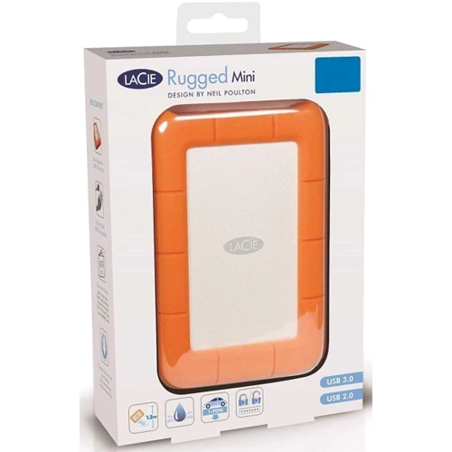 Внешний жесткий диск LaCie Rugged Mini 2TB USB3.0 (LAC9000298): Внешний интерфейс USB 3.0, USB 2.0