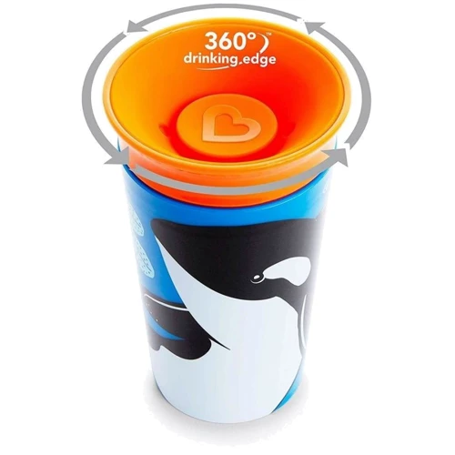 Чашка-непроливайка Munchkin Miracle 360° Sippy Косатка 266 мл (051778): Вік с 12-ти месяцев