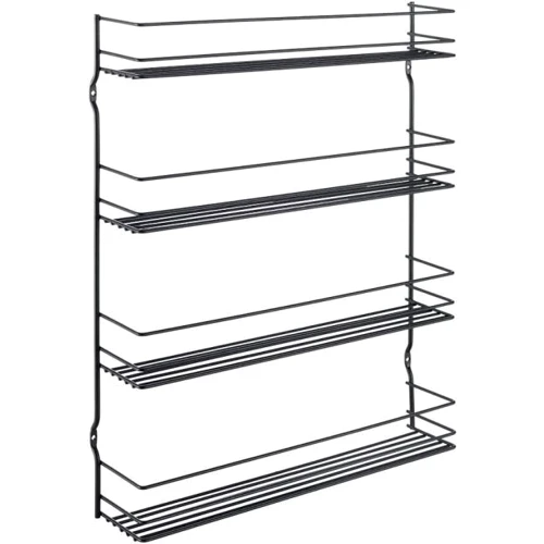 Полка подвесная четырехсекционная Metaltex 36x8x45 см черная покрытие Touch-Therm Pepito4 Lava (361434)