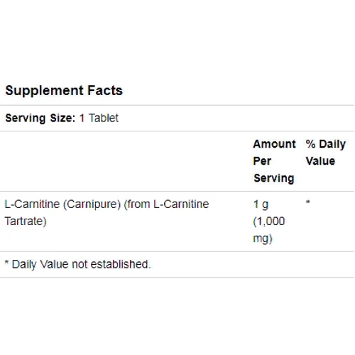 Now Foods L-Carnitine, 1000 mg, 100 Tablets (NF00068): Стать унісекс