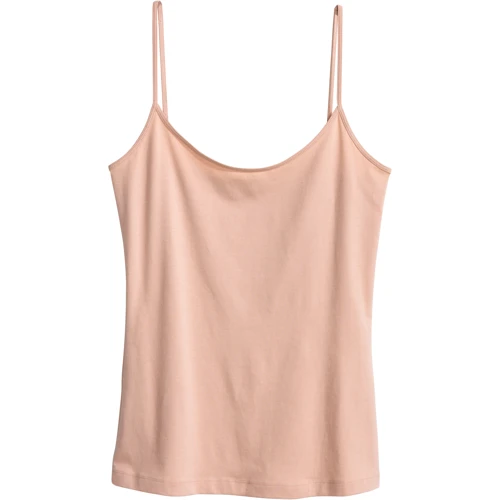 Майка H&M 1087756 XL бежевая: Состав Хлопок, Эластан
