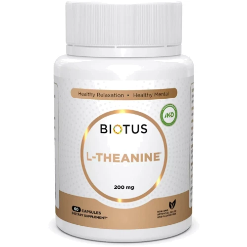 Biotus L-Theanine 200 mg L-теанин 60 капсул