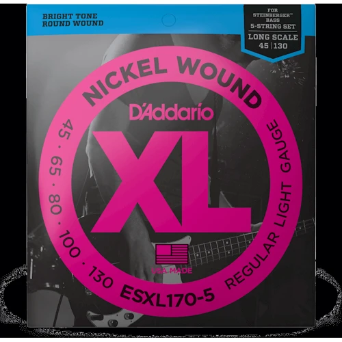 Струна для гитар Комплект струн D'addario EXL170-5 XL Nickel Wound Bass Regular Light 5-String (45-130)