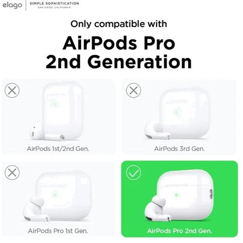 Чехол для наушников Elago Silicone Basic Case with Nylon Lanyard Jean Indigo (EAPP2SC-BA+ROSTR-JIN) for Apple AirPods Pro 2 фото 3