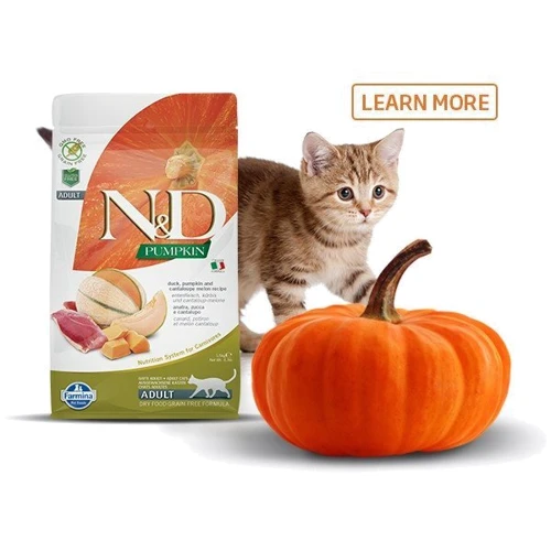 Сухий беззерновий корм Farmina Pumpkin Duck & Cantaloupe Melon для дорослих кішок з качкою та гарбузом 5 кг (8010276036131): Вік Взрослые