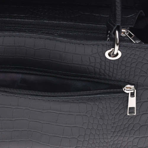 Женская сумка тоут Ricco Grande черная (1l797rep-black): Застежка Молния