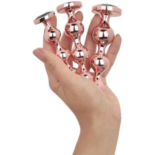 Набір анальних іграшок Rosy Gold - Metal Butt Plug Set 3 Pieces