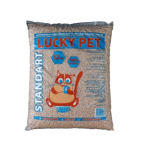 Наповнювач для котячого туалету Lucky Pet стандарт Дерев'яний поглинаючий 12 кг (41 л) (4820224210063)