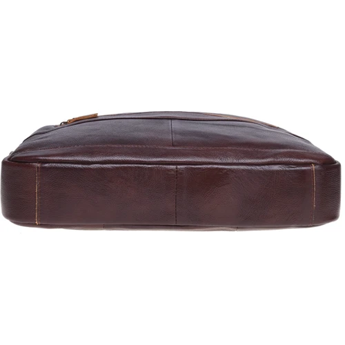 Мужская сумка мессенджер Borsa Leather коричневая (K11118-brown): Фактура Матовая, Зернистая