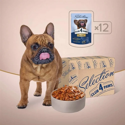 Влажный корм Club 4 Paws Premium Selection с говядиной и овощами в соусе для собак малых пород 12х85 г (4820215368063): Вес упаковки 0.085 кг