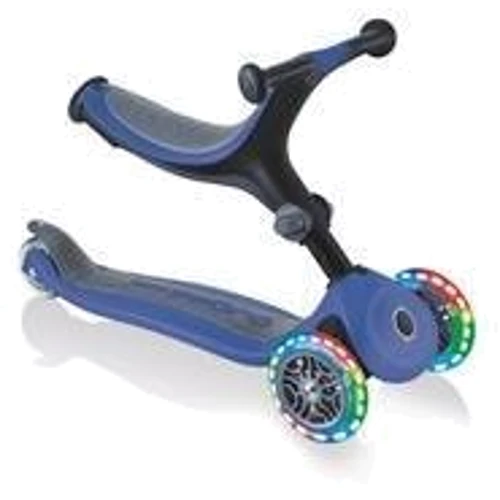 Самокат Globber серії Go up foldable plus синій, колеса з підсвічуванням, 20/50кг, 1+, 3 колеса: Матеріал коліс поліуретан