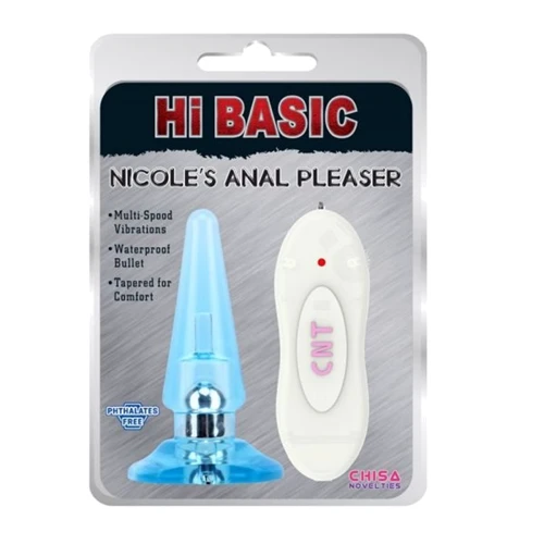 Анальный плаг с вибрацией NICOLE'S Anal Pleaser - Blue, 291323