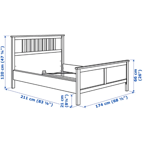 Каркас кровати ІКЕА HEMNES 160х200 см Белый (590.197.95) фото 9