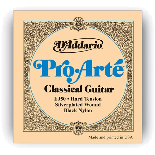 Струна для гитар Струны D`ADDARIO EJ50 PRO ARTE BLACK TREBLE HARD TENSION: Тип Комплект струн