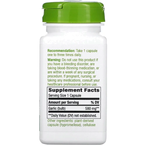 Nature's Way Garlic Bulb 580 mg Часник 100 капсул: Форма випуску капсули