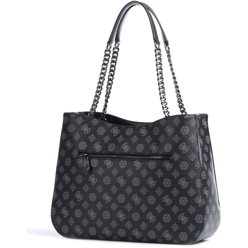 Жіноча сумка Guess Hensely Logo Girlfriend Tote темно-сіра (HWPM8378230-CMT): Фактура Матовая, Зернистая