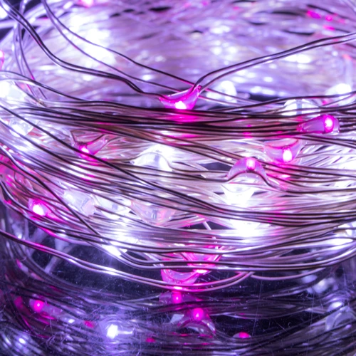 Гирлянда на батарейках Springos 9.9 м 100 LED CL0025 Cold White/Pink: Длина, м 9.9