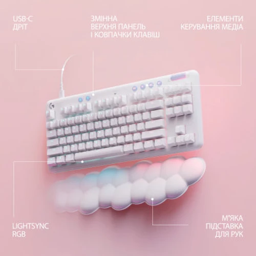 Клавіатура Logitech G715 TKL Wireless RGB GX Linear Off-White (920-010692): Тип клавіш механический