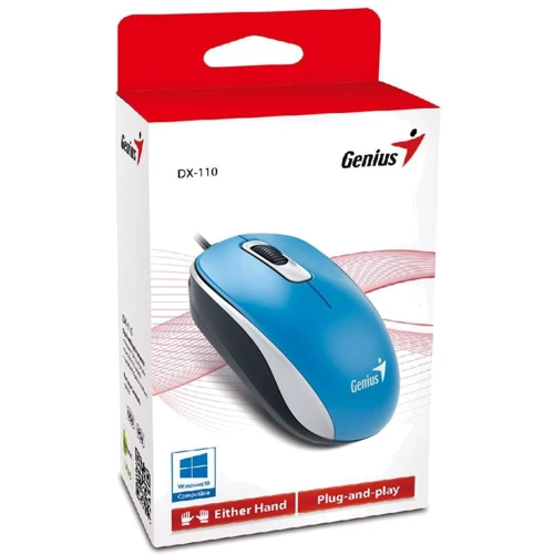 Мышь Genius DX-110 USB Blue (31010116103): Интерфейс подключения проводная USB