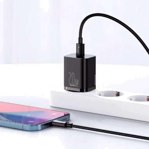 Зарядное устройство Baseus USB-C Wall Charger Super Si 20W Black with Cable USB-C to Lightning (TZCCSUP-B01) фото 6