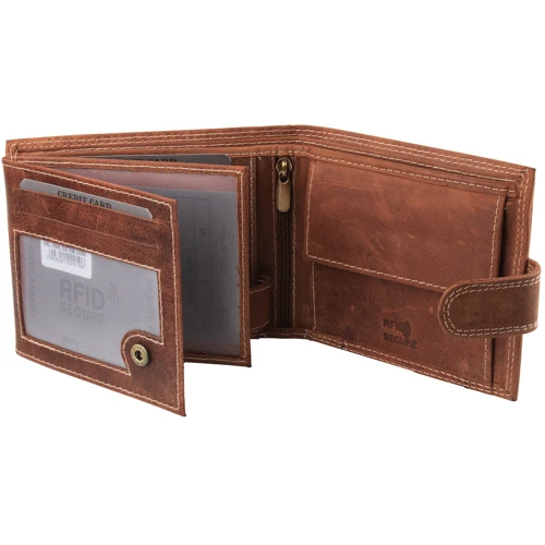 Чоловічий портмоне DNK Leather коричневий (DNKN992L-P-CHM-cognak): Формат гаманця Вертикальный