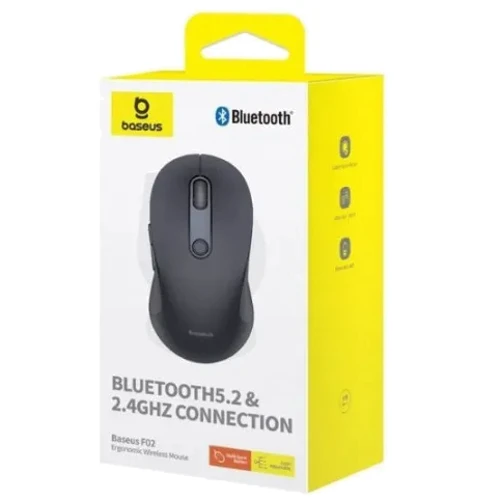Мышь Baseus F02 Black (B01055505111-01): Эргономика симметричная для левшей