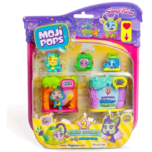Игровой набор Moji Pops Party Игровые комнаты 4 фигурки с аксессуарами (PMPPB416IN00)