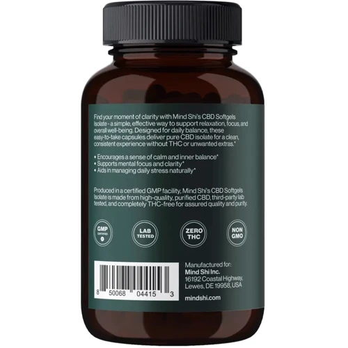Капсулы Mind Shi CBD Isolate 1500 mg - 60 softgels