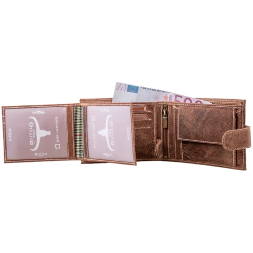 Мужское портмоне DNK Leather коричневое (DNK-02L-BAW-TAN): Формат кошелька Вертикальный