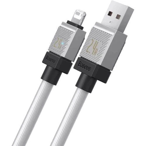 Кабель Baseus USB Cable to Lightning CoolPlay Series Fast Charging 2.4A 2m White (CAKW000502) фото 4