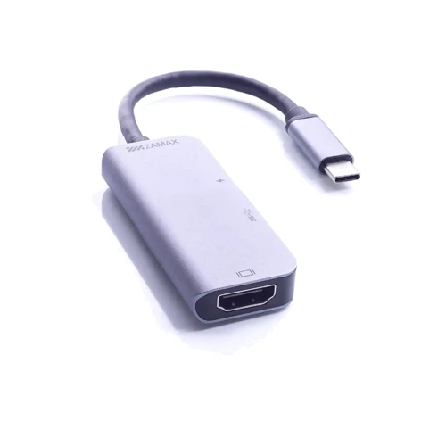 Адаптер Zamax Adapter USB-C to USB-C+HDMI+USB 3.0 Silver: Интерфейс подключения USB-C