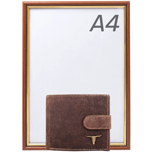 Мужское портмоне DNK Leather коричневое (DNK-01L-BAW-TAN) фото 7