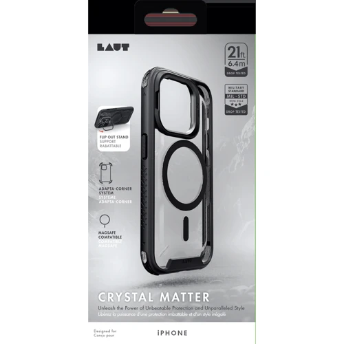 Чохол для iPhone LAUT CRYSTAL MATTER MagSafe Black (L_IP23D_CM4_BK) для iPhone 15 Pro Max фото 6