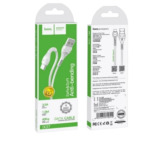 Кабель Hoco USB Cable to USB-C X37 Cool Power 1m White: Тип USB Cable - USB-C