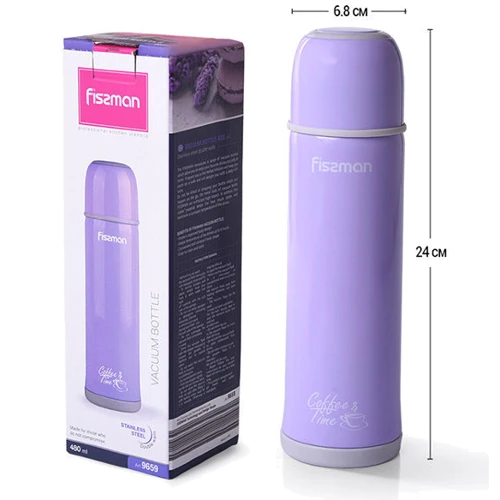 Термос Fissman 480 мл фиолетовый (9659): Объем, л 0.48